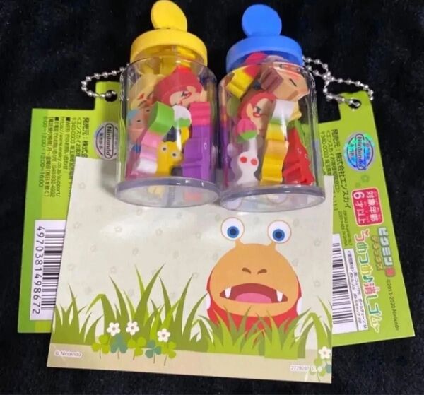 ピクミン つめつめ 消しゴム キーホルダー 2種セット 消しゴム全12種入り カード付き ②