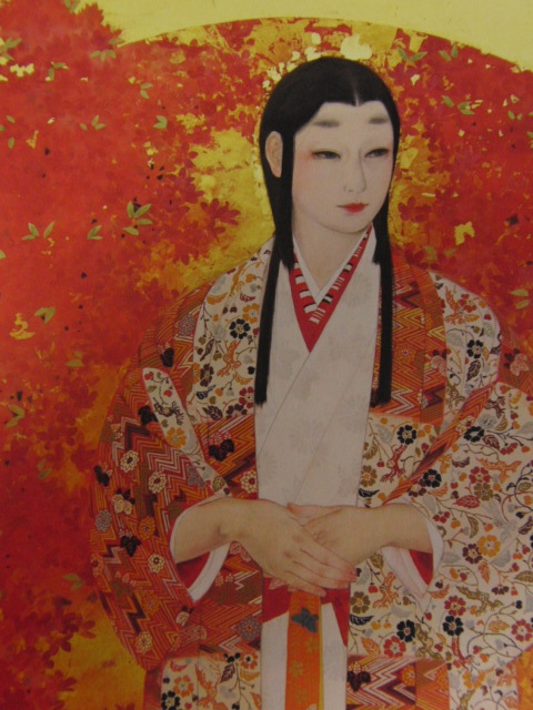 Yoichi Nishino, [Scarlet Flower], From a rare collection of framing art, New frame included, In good condition, postage included, Painting, Oil painting, Portraits