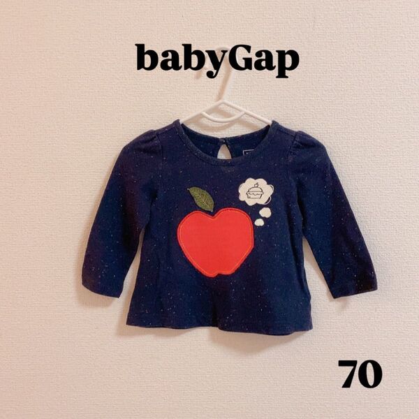 babyGap ベビーギャップ 長袖Tシャツ ロンT りんご 子供服 ベビー服 赤ちゃん 70 6-12months *