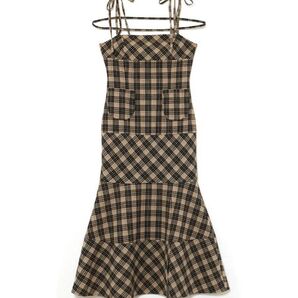 最終下げ!ラスト1点!ANDMARY Cecily check long dress