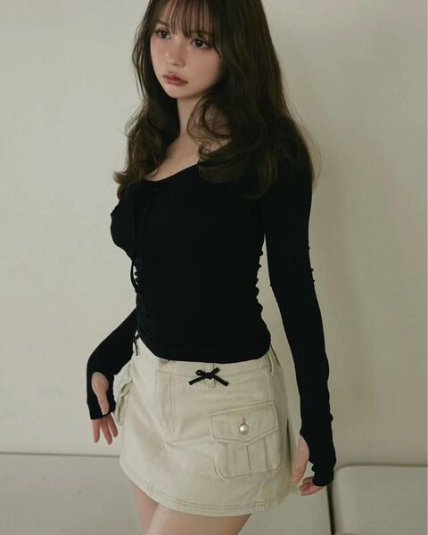 最終下げ!ラスト1点!ANDMARY Dona ribbon tops