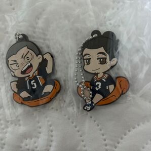 ハイキュー!! ばんちょうこう ラバーマスコット ラバーストラップ 烏野高校 東峰旭 田中龍之介 ガチャガチャ
