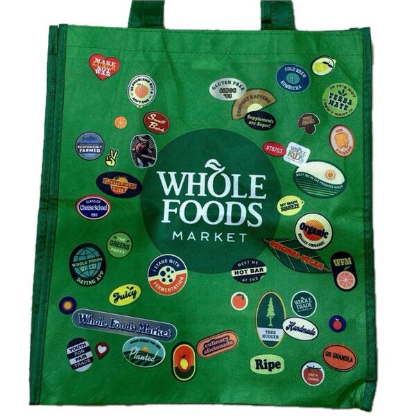 Whole Foods Market ホールフーズ エコバッグ 未使用品 外ポケット付き エコバッグ 大