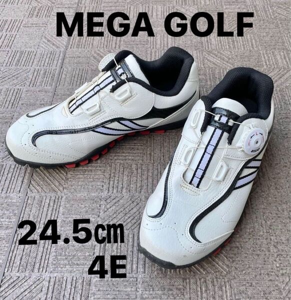 mega ゴルフシューズ 24.5㎝ 4E A-TOP式ダイヤル スパイクレス