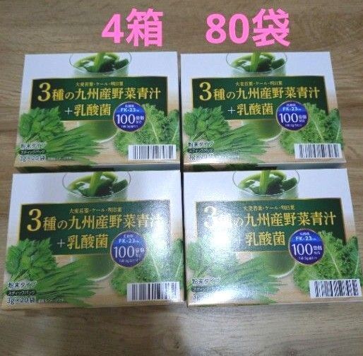 青汁 国産 九州産野菜青汁 + 乳酸菌100億個 大麦若葉 ケール 明日葉 乳酸菌 4箱 野菜 飲料 健康飲料 美容