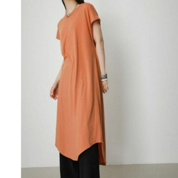 AZUL BY MOUSSY オレンジ色 半袖 カットソーロングワンピース M