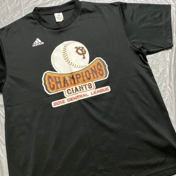 プロ野球 読売ジャイアンツ 2012年優勝記念Tシャツ ブラック メンズ XOサイズ アディダス製 adidas 応援グッズ