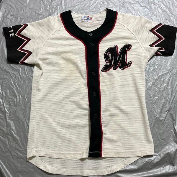 プロ野球 千葉ロッテマリーンズ 誠ユニフォーム 当時物 シャープ産業製 メンズ Mサイズ ベースボールウェア 応援グッズ