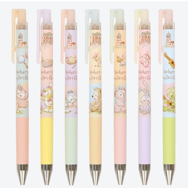ウェアスマイルズグロウ ボールペン ダッフィー&フレンズ 7本 黒