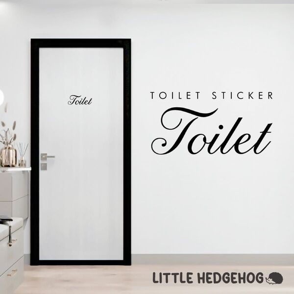 筆記体 トイレ TOILET ドア 扉 カッティング ステッカー シール サイン ドア インテリア マーク おしゃれ シンプル