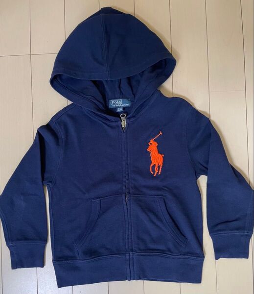 POLO RALPH LAUREN ポロ ラルフローレン☆長袖 パーカー☆3T サイズ 100☆ビックポニー ネイビー 紺☆美品