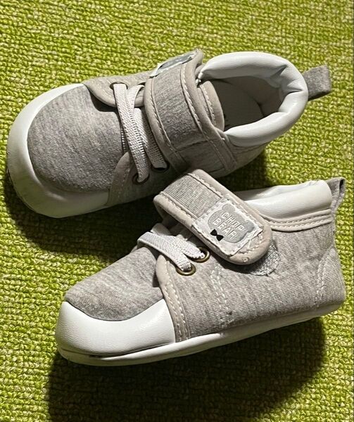 中古 ファーストシューズ 11.5cm 軽量 柔らか素材 グレー系 男の子 女の子 赤ちゃん 靴 よちよち歩き 練習用に