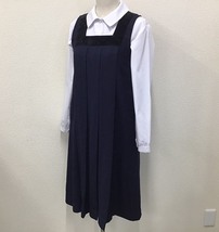 S626 (中古) 二階堂学園 初代制服 チュニック ブラウス 2点セット/体操塾/日本女子体育大学/附属二階堂高校/我孫子二階堂高校/希少/学生服_画像1