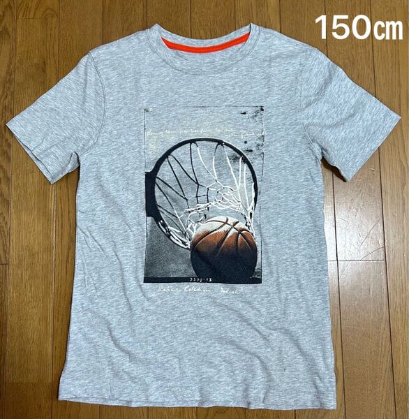 GAP KISS ロゴ入り半袖Tシャツ グレー 150㎝ M 古着