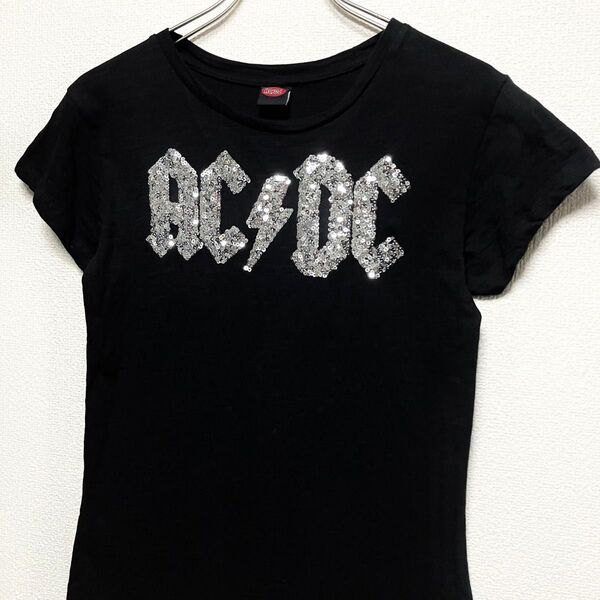 【Y2Kデザイン】US古着 10s AC/DC スパンコール デザインTシャツ