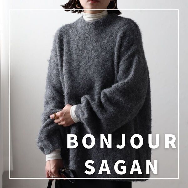 "新品・タグ付"アルパカタッチニットプルオーバー/BONJOUR SAGAN
