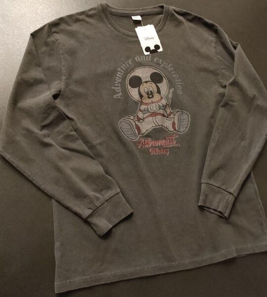 ミッキーマウス ピグメント ロングTシャツ L