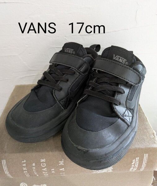 VANS キッズ スニーカー ブラック マジックテープ