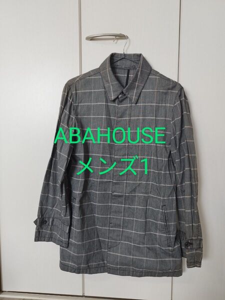 USED ABAHOUSE チェック柄 スプリングコート サイズメンズ1 S 隠しボタン