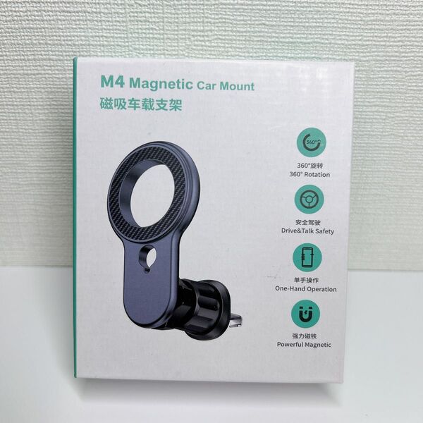 M4マグネット式 カーマウント 360℃回転 エアコン取り付け 車 携帯ホルダー