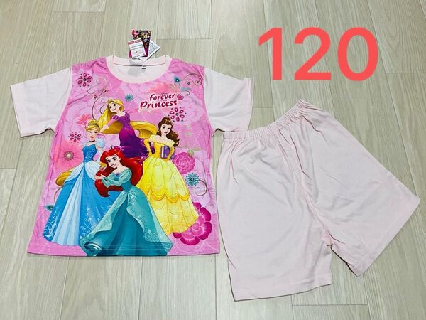 新品ディズニープリンセス半袖パジャマ 120 アリエル ベル ラプンツェル パジャマ 女の子 Disney