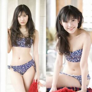 ⑦渡辺麻友さんの抱き枕カバー/90㎝・45㎝/紺赤模様ビキニ