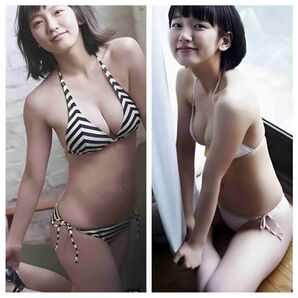 ②吉岡里帆さんの抱き枕カバー/90㎝45㎝/ゼブラ柄ビキニ・ベージュビキニ