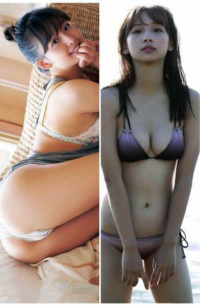 ⑥華村あすかさんの抱き枕カバー/90㎝・45㎝/紫ビキニ・白花柄ビキニ