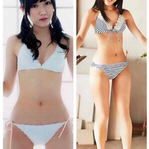 13渡辺麻友さんの抱き枕カバー/90㎝・45㎝/白ビキニ・縞模様