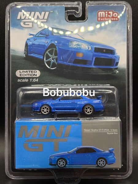 MINIGT 日産 スカイライン GT-R R34 ブルー ブリスター 未開封