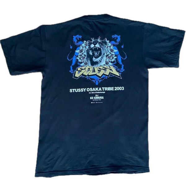 00s STUSSY WORLD TRIBE OSAKA 2003 Tシャツ M ブラック