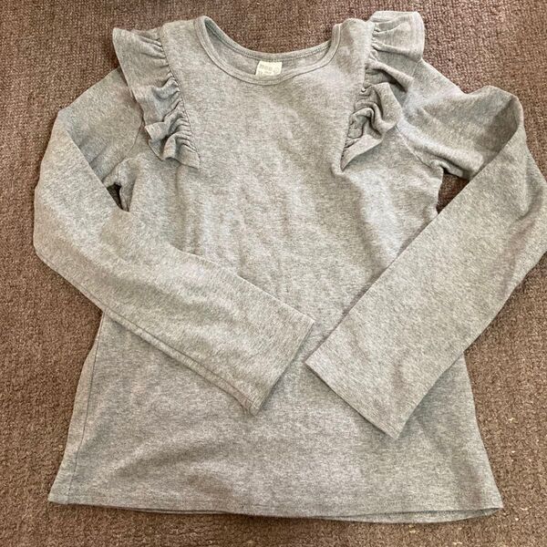 140 肩フリルがかわいい 長袖Tシャツ 長袖カットソー