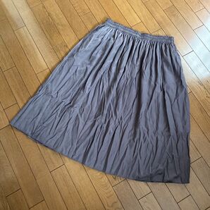美品 UNIQLO ユニクロ ダークブラウン フレアロングスカート XXL・3L