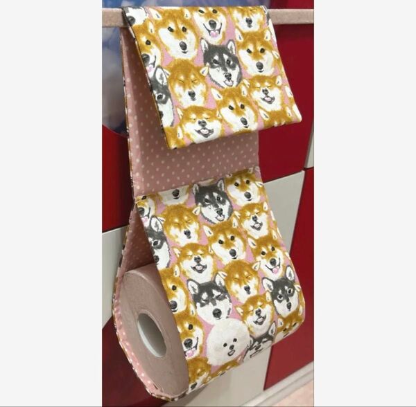 柴犬柄トイレットペーパーホルダーカバー しば犬柄トイレットペーパーホルダーカバー トイレグッズ トイレ用品 トイレカバー