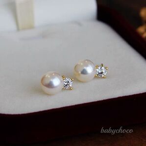 ピアス 艶出しパールピアス