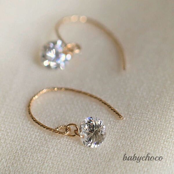 ピアス 最高級AAACZダイヤフックピアス