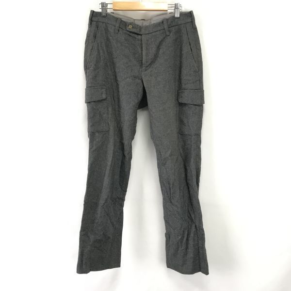 日本製★UNITED ARROWS/ユナイテッドアローズ★ウール地カーゴパンツ【size46/メンズM-L/股下75cm/gray】ズボン/Pants/Trouser◆BH919