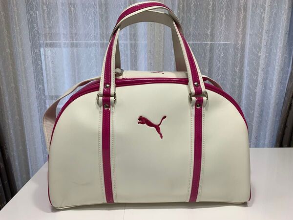 最終価格!【美品】プーマ/PUMA ゴルフ 2WAボストンバッグ ホワイト/ピンク