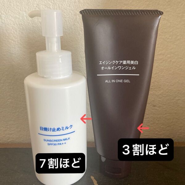 無印良品 日焼け止めミルク エイジングケア薬用美白オールインワンジェル セット
