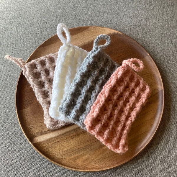 ハンドメイド アクリルタワシ エコタワシ アクリル100% 4個セット