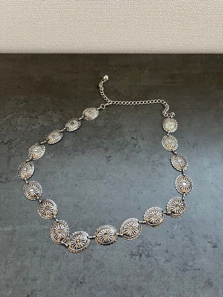 ベルト チェーンベルト 古着風 アクセサリー SILVER シルバーベルト