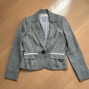 レディース ショートジャケット グレー テーラードジャケット