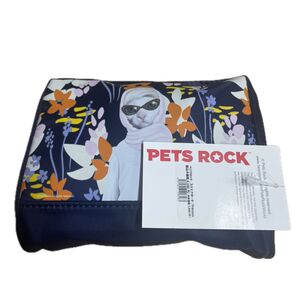 PETS ROCK スクエアポーチ Princess ネイビー オードリーヘプバーン 猫