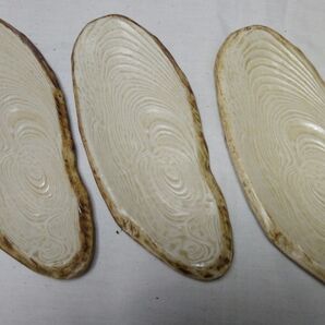 焼物皿3枚セット横長24.7cm×10cm高さ2.5cm愛知県瀬戸焼(立峰陶苑)
