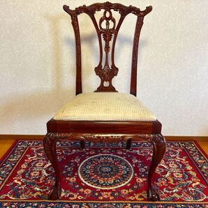 アンティーク クイーンアン様式 マホガニー材 ダイニングチェア 猫脚 ヴィンテージ 英国アンティーク調 ロココ調バロック調 ②