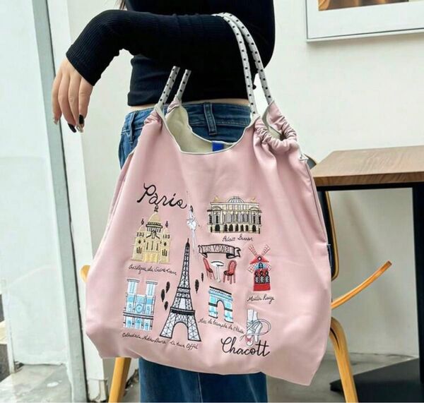 レザー エコバッグ ハンドメイド BIG肩掛けトートバッグ 北欧 刺繍 大容量 大きめ 軽い