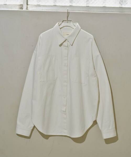 todayful Cottontwill Over Shirts コットン 長袖シャツ ホワイト