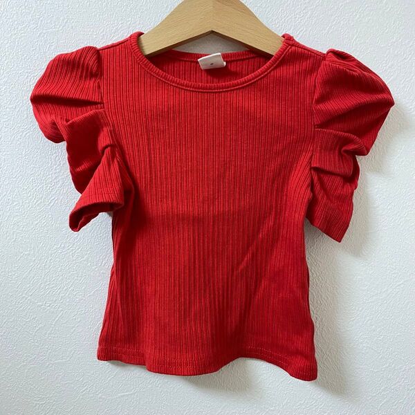 タックスリーブ レッド Tシャツ 12-18M カットソー トップス 半袖 パワーショルダー