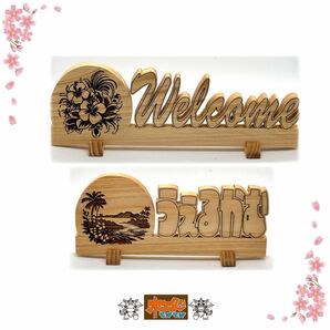 トロピカル柄彫刻卓上プレート