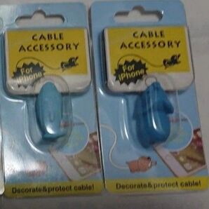 断線対策ケーブルカバー iPhone/アンドロイド/Ctype対応 2個(イルカ、ゾウ)